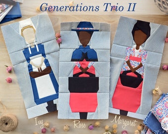 Generations Trio II Featuring Ivy, Margaret and Rose - FPP Quilt Blocks with Mix & Match Options