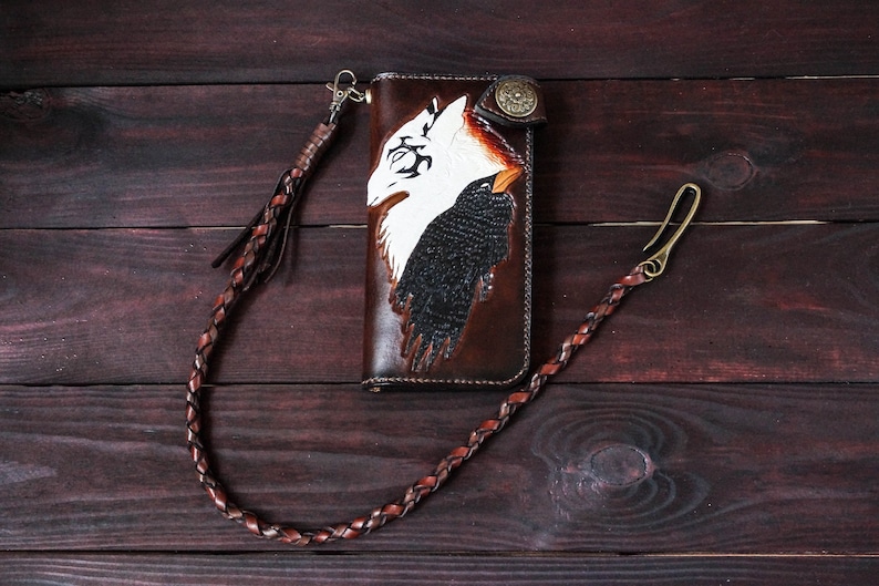 Handmade Leather wallet Alliance,biker wallet,Handmade Leather,long Wallet,Man Wallet,Gift,Chain wallet,Father/'s Day Gift,Wallet