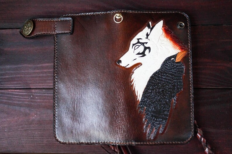 Handmade Leather wallet Alliance,biker wallet,Handmade Leather,long Wallet,Man Wallet,Gift,Chain wallet,Father/'s Day Gift,Wallet