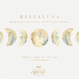 Mondphasen Clipart, Aquarell Mond Clipart, Vollmond Clipart, Neumond Clipart, Halbmond, Viertelmond, Mond, MondKunst