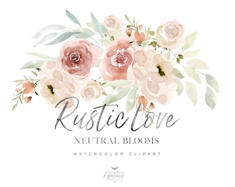 Watercolor Roses and Peonies Clipart, Watercolor Floral Set, Watercolor Roses Bouquet, Roses and Peonies Bouquet, Wedding Clipart