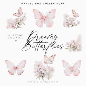Clipart papillons aquarelle, Stickers Clipart, Clipart aquarelle, Clipart floral aquarelle, Clipart mariage, Clipart papillons