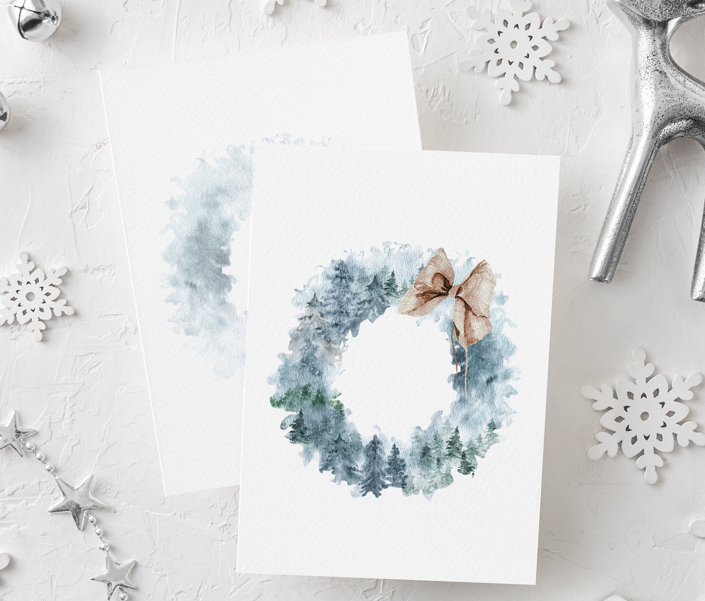 Winter Greenery Single Watercolour Wreath Clipart Winter -   Christmas  wreath illustration, Wreath watercolor, Winter wreath