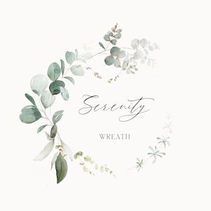 Clipart verde - Clipart premade - Ghirlanda prefatta - Clipart acquerello - Clipart di eucalipto - Clipart di nozze - Corona verde - Ghirlanda
