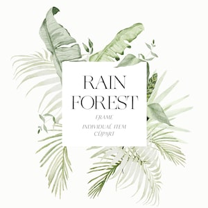 Aquarelle Tropical Greenery Frame, Tropical Frame Clipart, Jungle Clipart, Aquarelle Greenery, Feuille de palmier, Feuille de bananier, Numérique