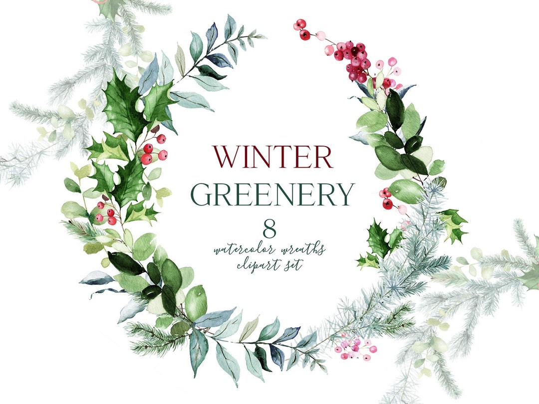 Free Winter Greenery Clipart Set · Pinspiry