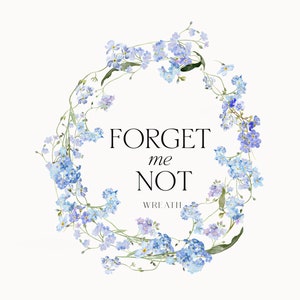 Premade Wreath - Watercolor Clipart - Floral Clipart - Blue Floral Wreath - Wedding Clipart - Wild Flowers Clipart - Premade Clipart -Wreath