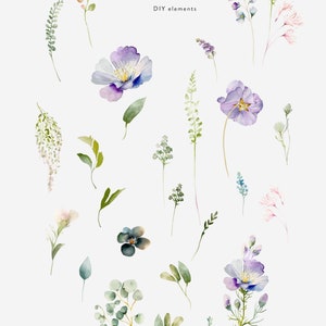 Watercolor Floral Clipart Wild Flowers Floral Clipart Wedding Clipart ...