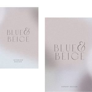 May include: Two images of a logo for an interior design company called "Blue & Beige". The first image has the text "Interior Design" below the logo. The second image has the text "Expert Design" below the logo.