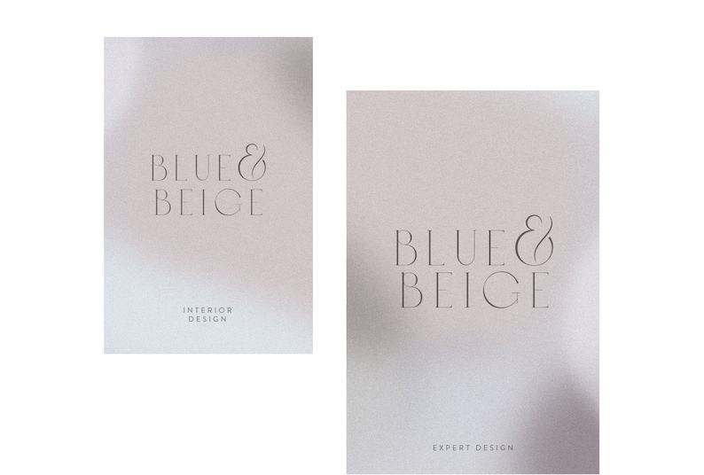 May include: Two images of a logo for an interior design company called "Blue & Beige". The first image has the text "Interior Design" below the logo. The second image has the text "Expert Design" below the logo.
