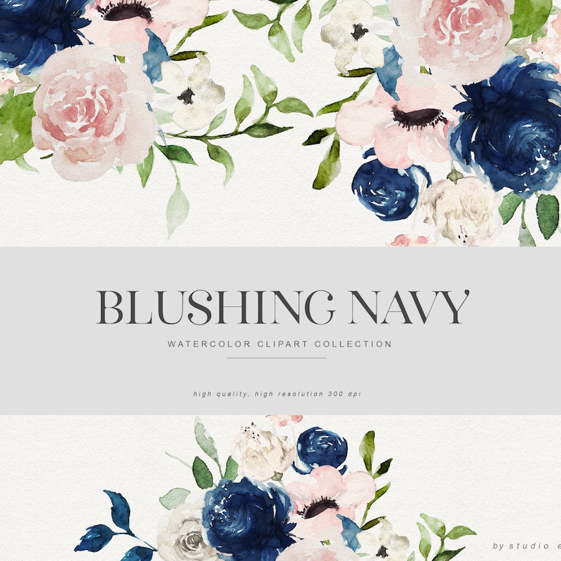 Blush and Navy - Etsy