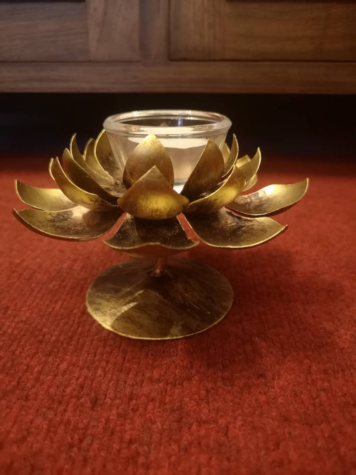 Modern Metal Lotus Candle Holder 4 Inches High. Etsy
