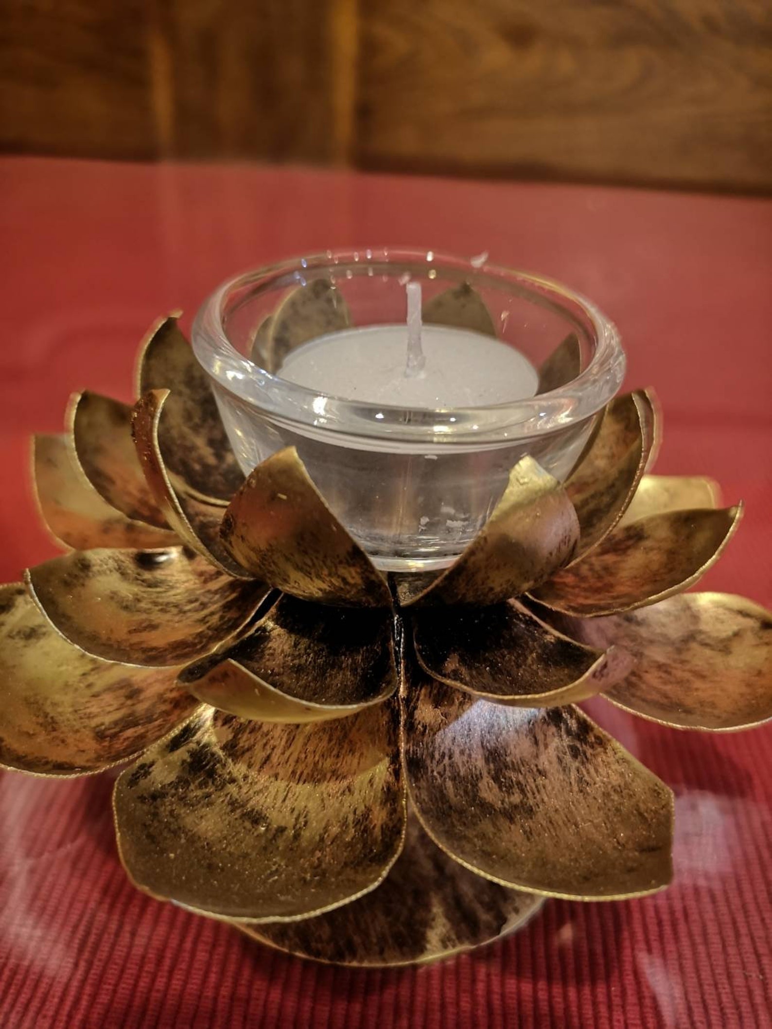 Modern Metal Lotus Candle Holder 4 Inches High. Etsy