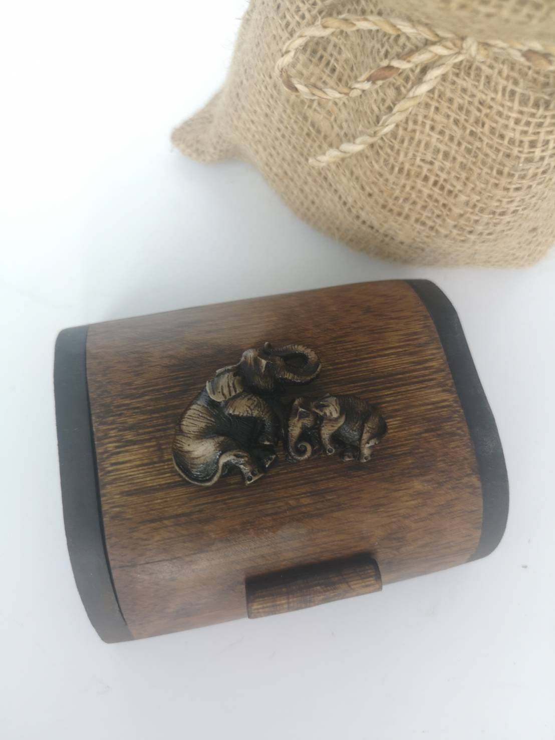 Natural wood business card box / wooden box for attaching Etsy