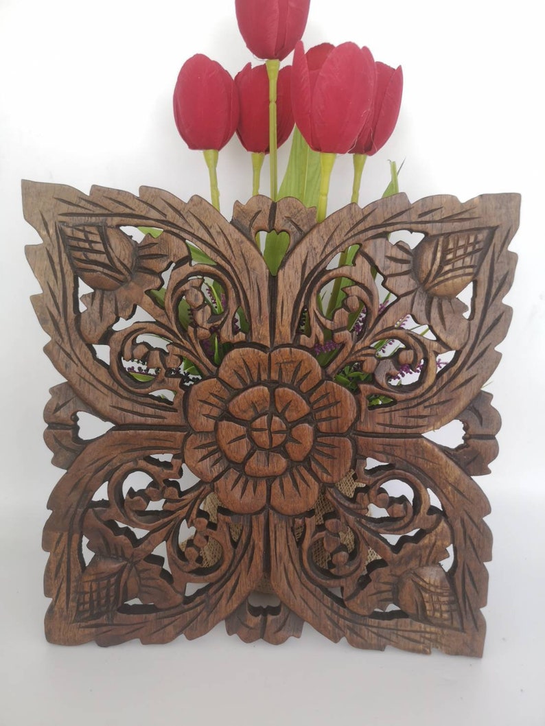 Wood carving wall hanging .Thai style wall hanging. Wood | Etsy
