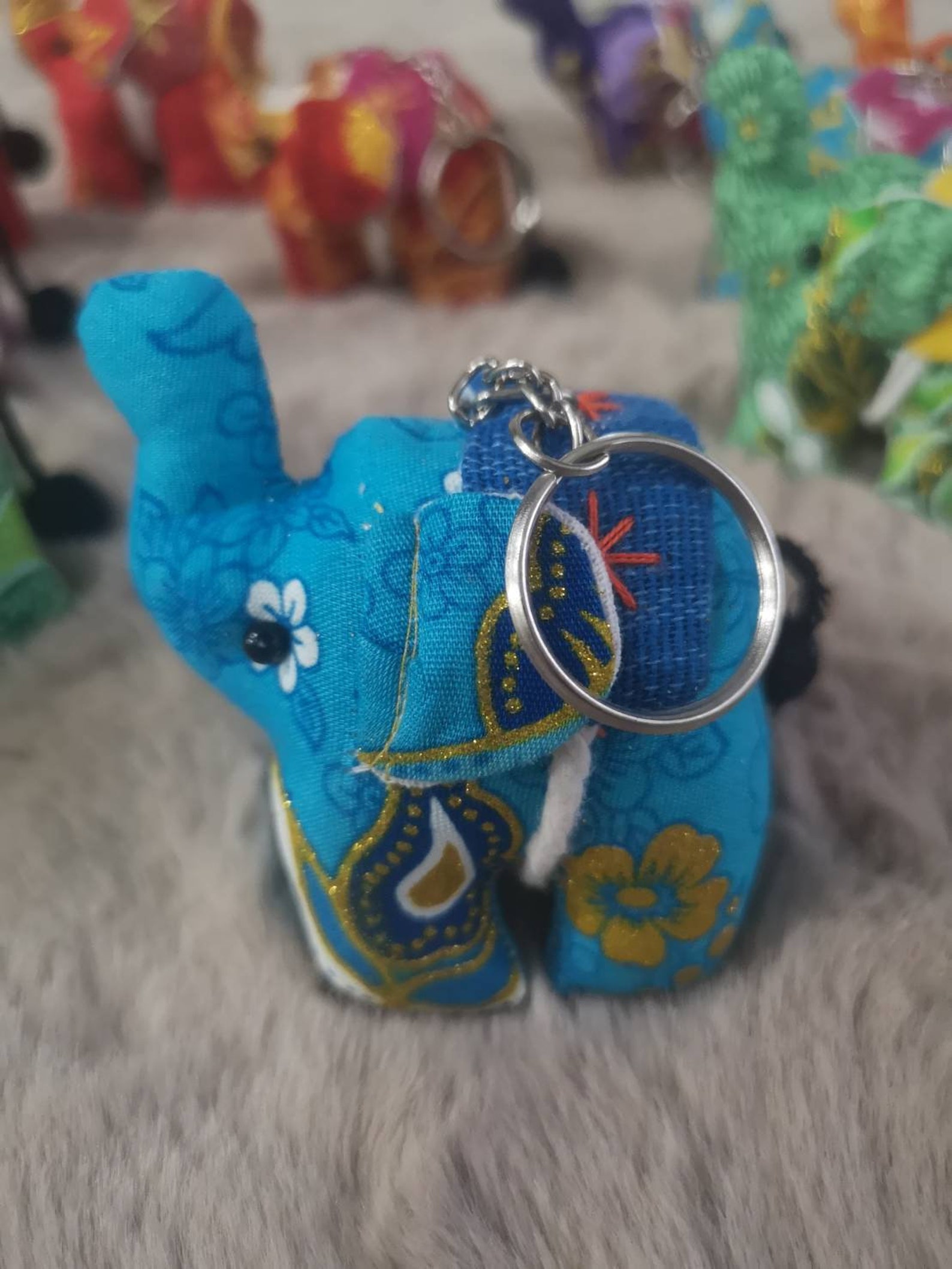 Elephant Keychains 10 Prints Fabric Souvenir Souvenir Cheap Etsy