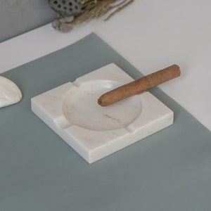 Vintage marble cigar ashtray in unique style, cigar gift accessories for men, dad, boyfriend
