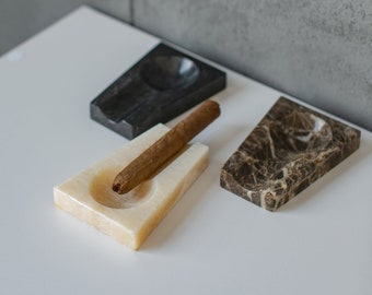 Handgefertigter Zigarrenaschenbecher aus Marmor, minimalistisches Mannhöhlendekor