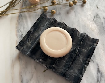 Black Marble Soap Dish, Urbanstrive Plastic-Free Soap Saver