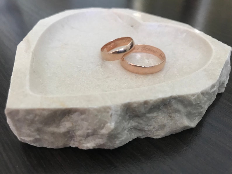 Heart Shaped Jewelry Plate, Marble Ring Dish, Wedding Day Decor, Gift