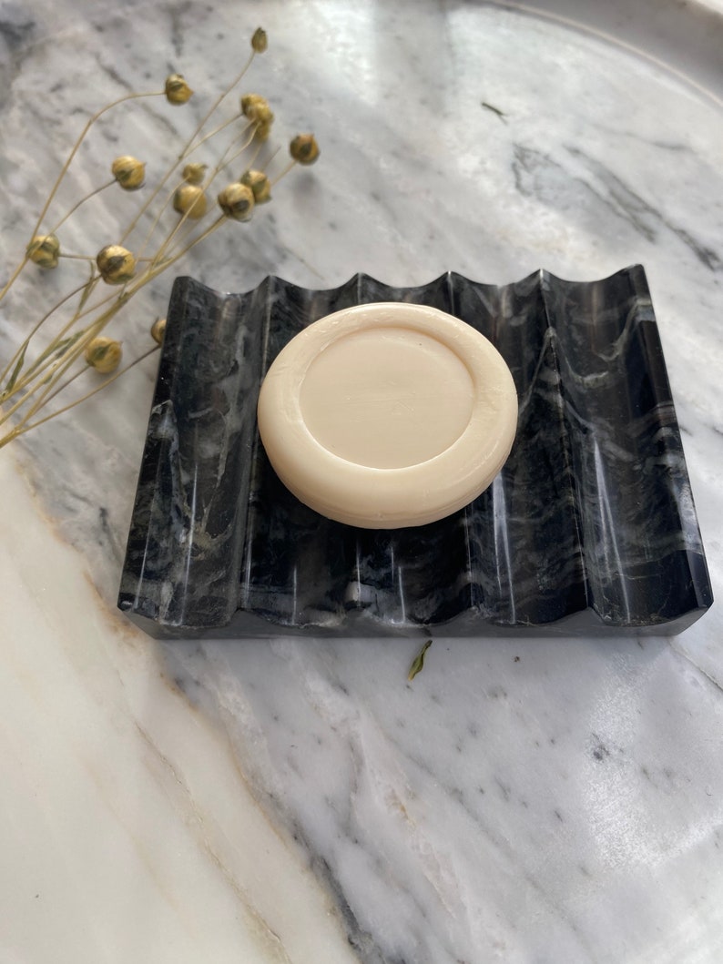 Soap Dish Black Marble Etsy