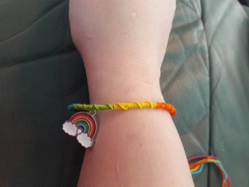 friendship bracelet Rainbow charm bracelet LGBT rainbow charm colourful bracelet rainbow bracelet pride bracelet