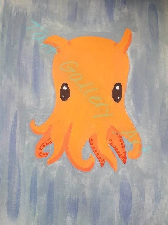 Une Pieuvre De Flapjack Poulpe Dumbo Peinture Acrylique Etsy