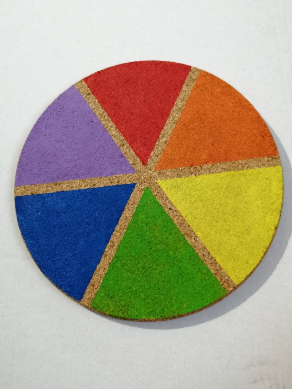 Rainbow 6 colour cork board round pin display 6 inches Etsy