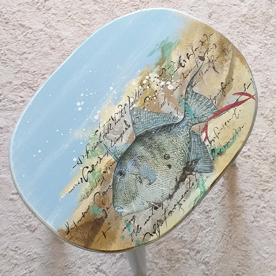 Furniture Handpainted wooden fish shaped stool Steps & Stools etna.com.pe