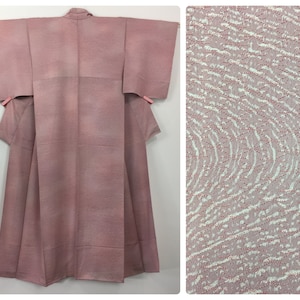 Kimono japonés para mujeres, vintage, seda rosa, medio, importación de Japón