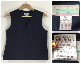 Japanese school girl uniform, navy blue gilet, small, 170A, made in Japan