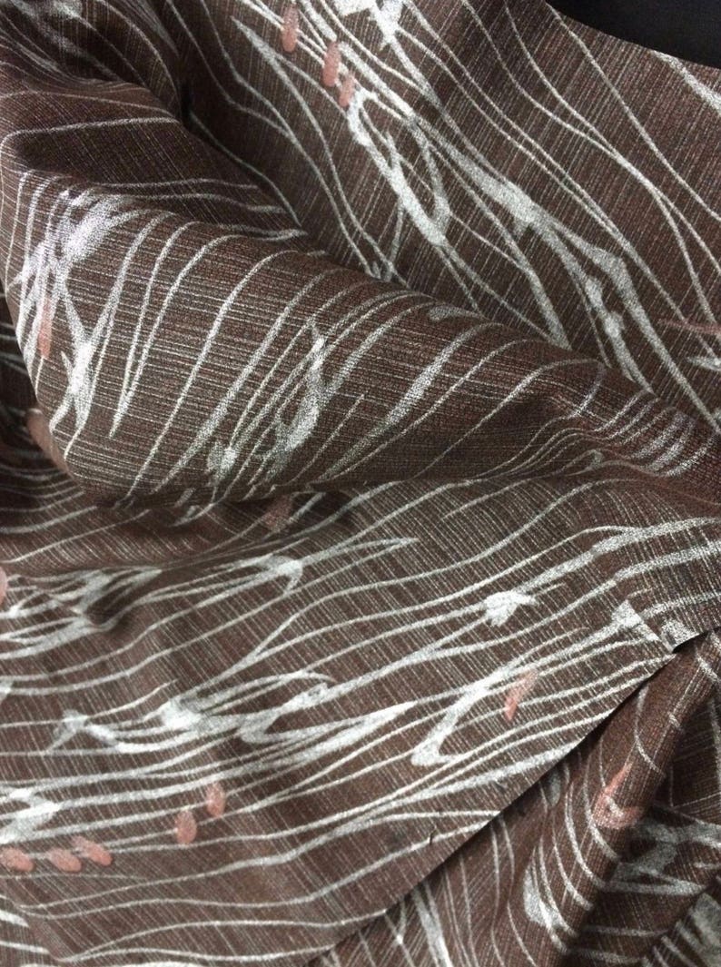 Japanese brown silk kimono fabric sold by the metre Japan import width 36cm