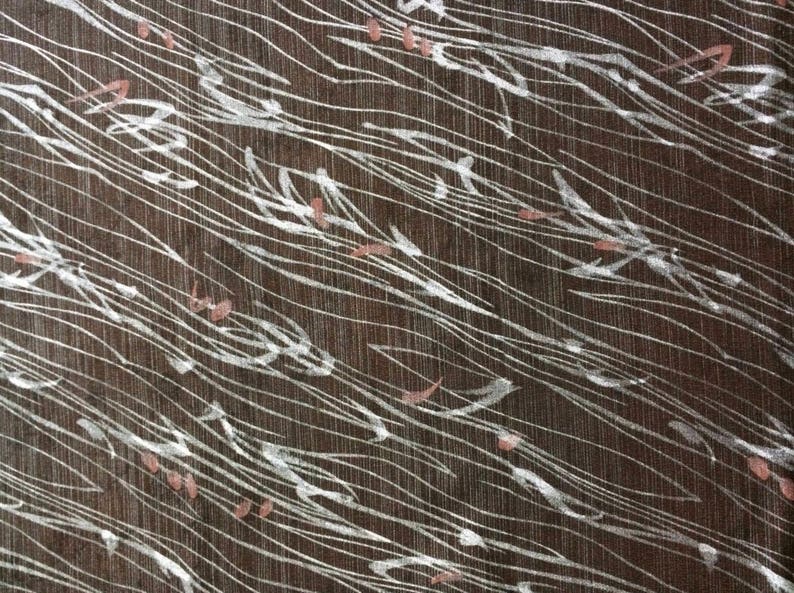 Japanese brown silk kimono fabric sold by the metre Japan import width 36cm