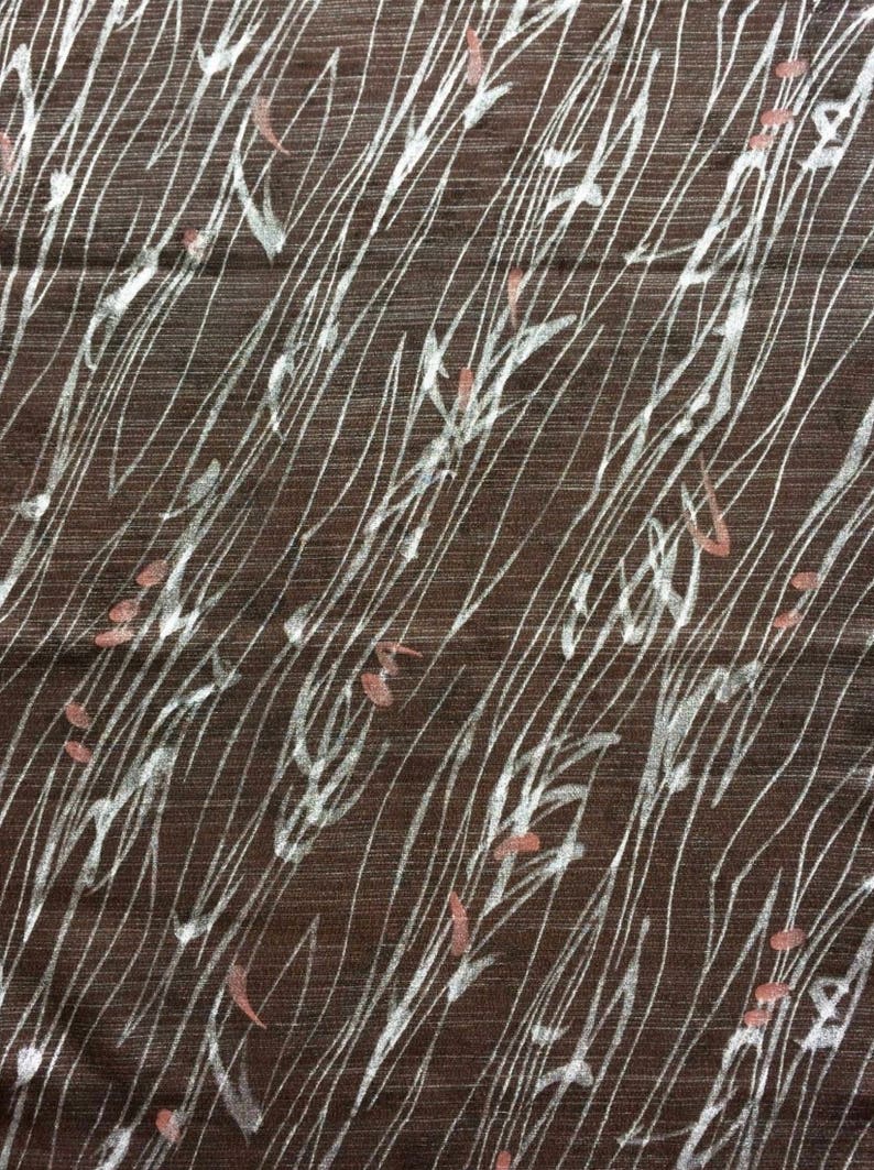 Japanese brown silk kimono fabric sold by the metre Japan import width 36cm