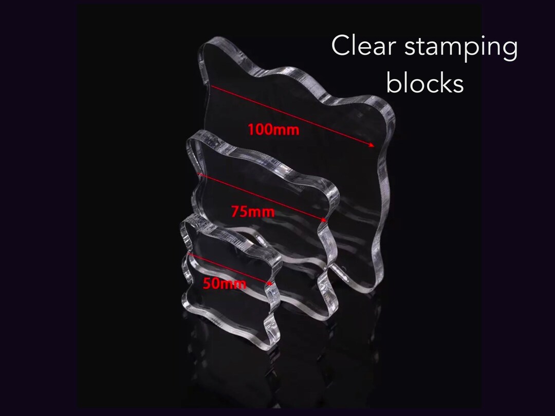 Set of 3 Acrylic Blocks for Stamping, Clear Acrylic Blocks, Stamping
