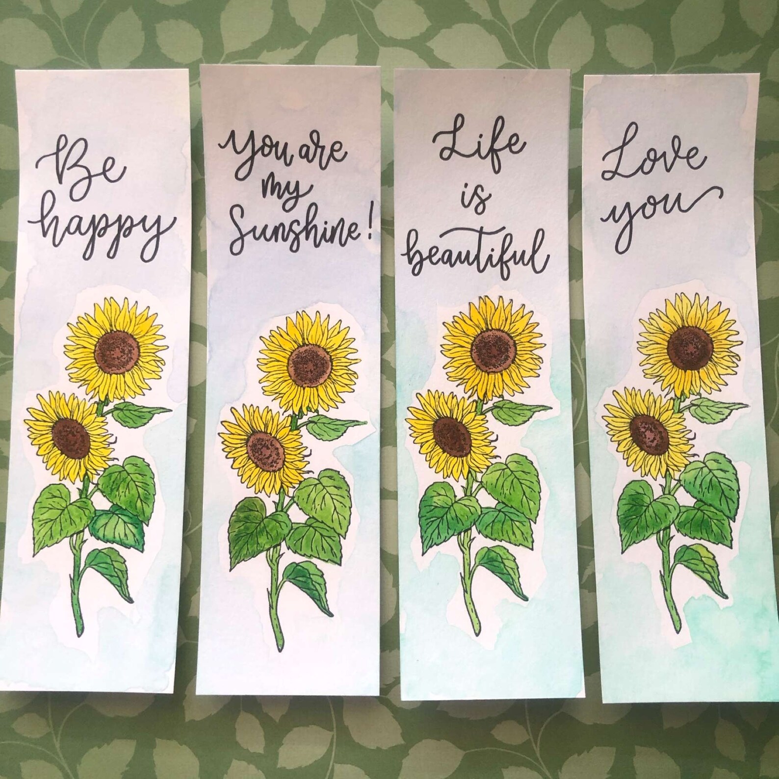 Sunflower Bookmarks Custom Made Bookmarks Personalised Etsy