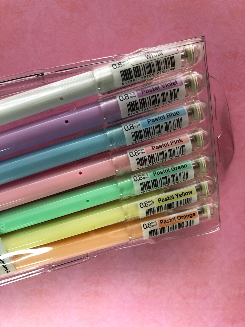 Pentel Hybrid roller PASTELS Milky Gel Pen Set of Etsy