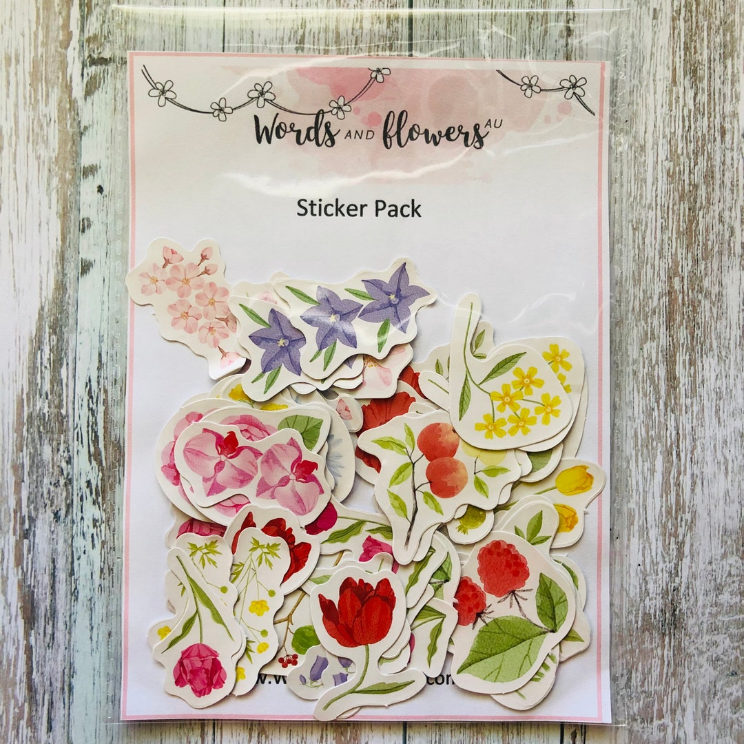 Floral Sticker Pack: Pretty Flower Stickers for Journaling ...