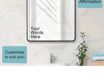 Personalised Mirror Affirmation Vinyl Decal Sticker: Self-Care Gift