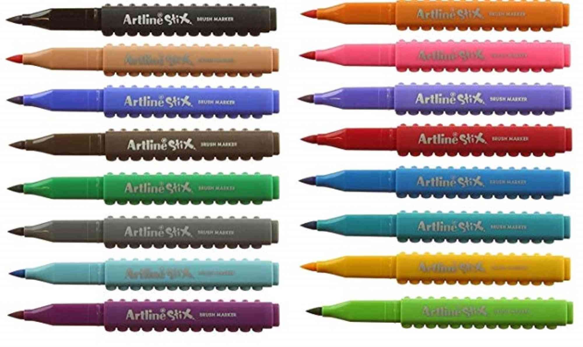 Artline Stix Brush Markers, Brush Pen Set, Lettering Pens, Modern