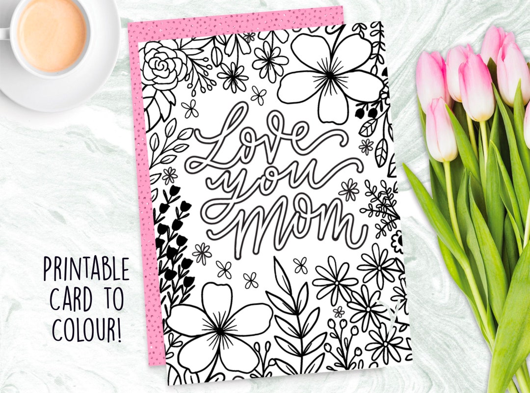 Love You Mom Printable Mother's Day Card, Digital Download Card ...
