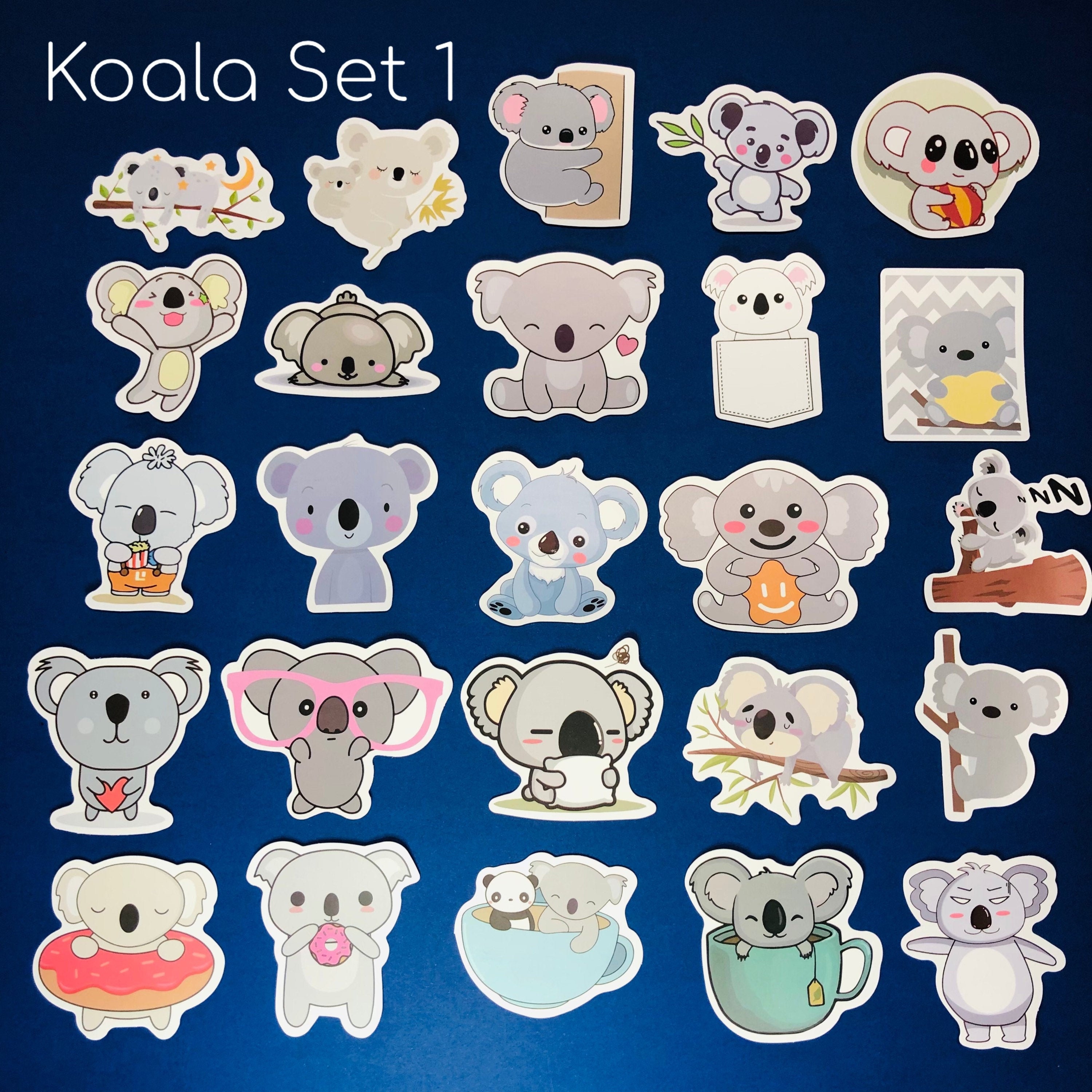 Cute Koala Stickers Set 1 Pack of 25 vinyl waterproof | Etsy