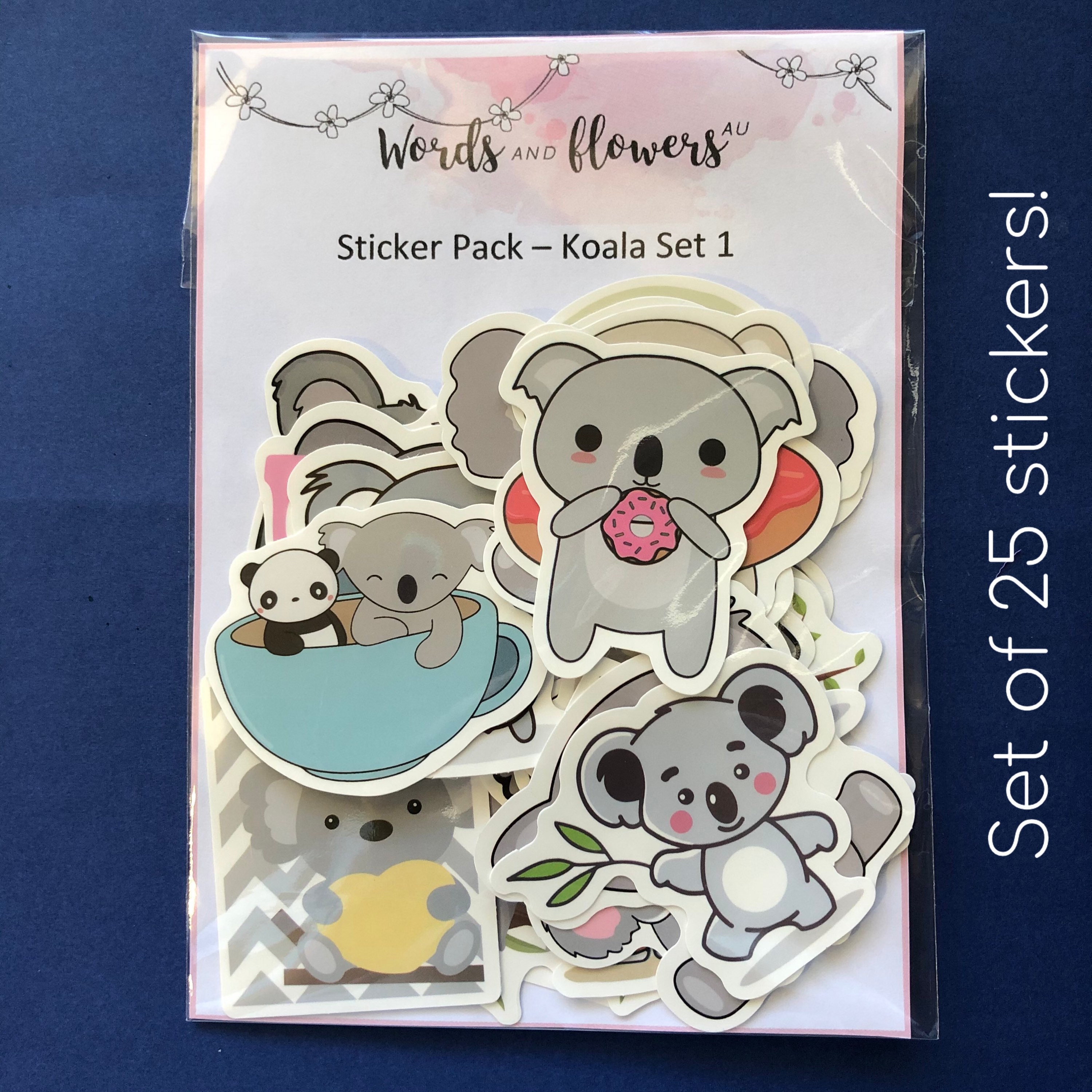 Cute Koala Stickers Set 1 Pack of 25 vinyl waterproof Etsy