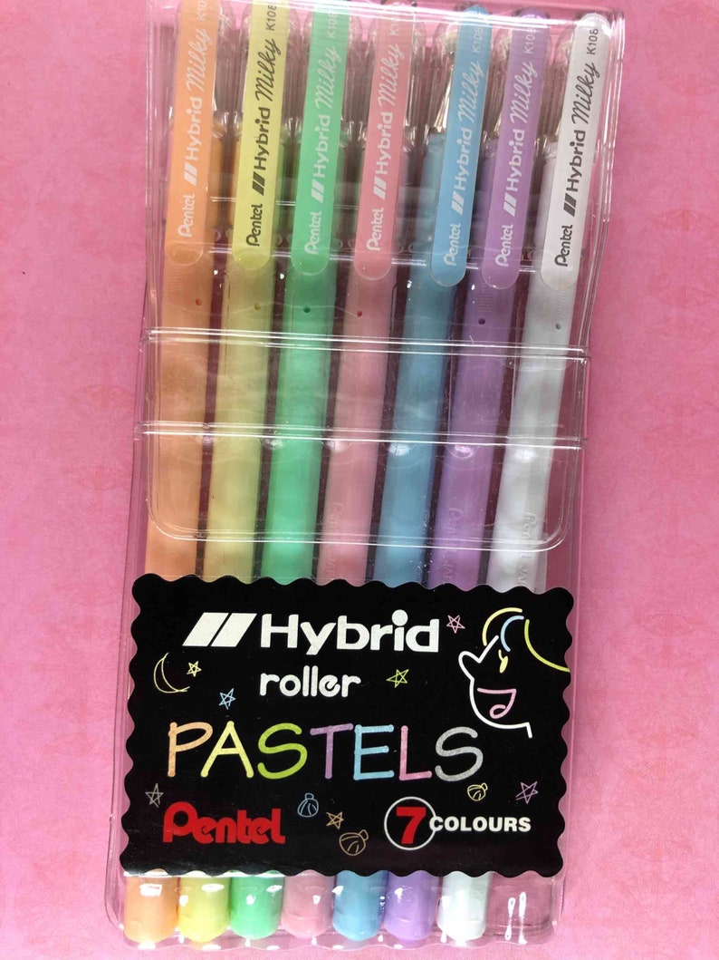 Pentel Hybrid roller PASTELS Milky Gel Pen Set of Etsy