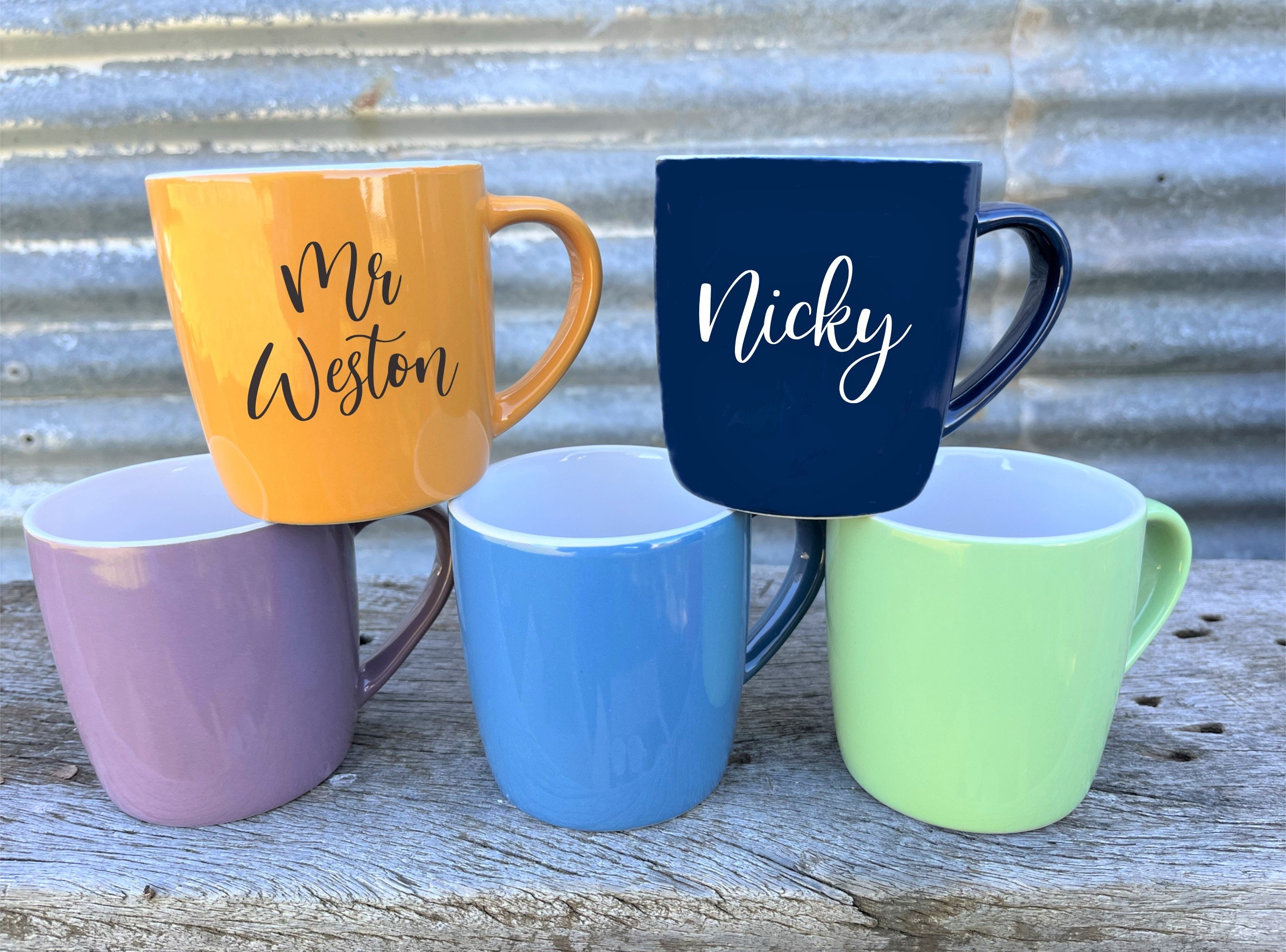 Personalised Mug Coloured Mugs Teacher Mug Mug With Name Etsy Australia
