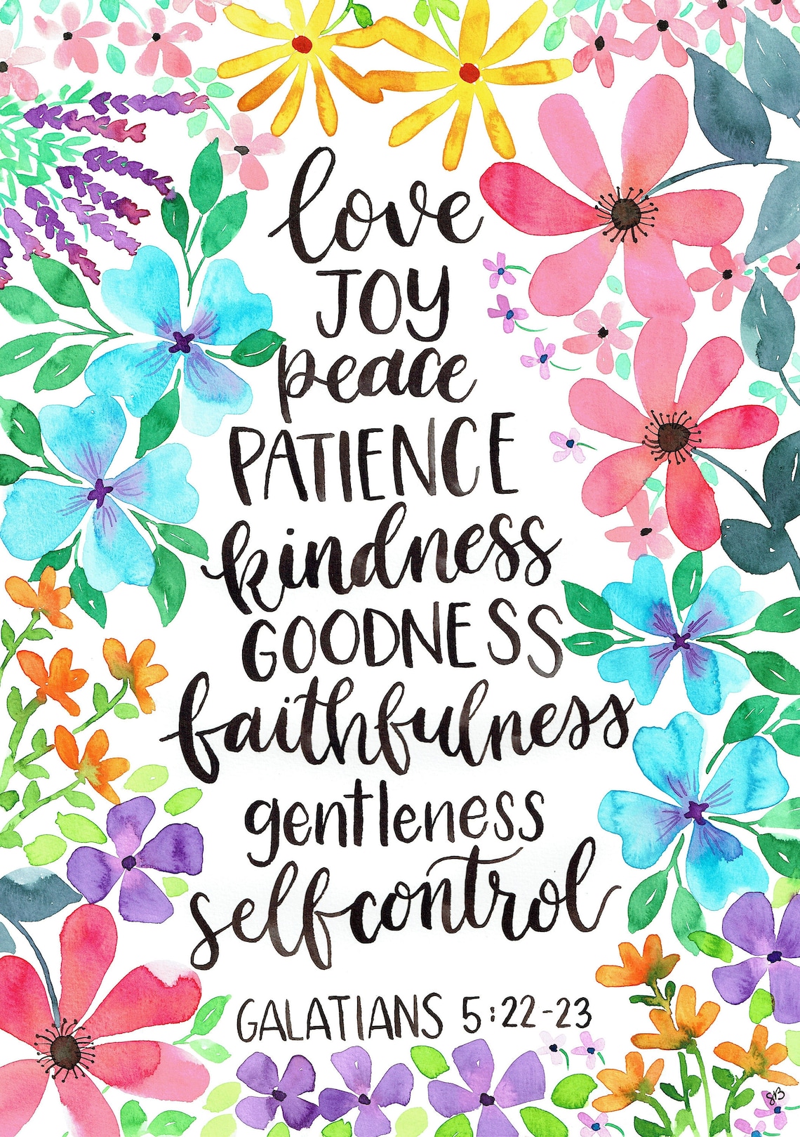 Fruits of the Spirit Watercolour Print Bible Verse Art | Etsy