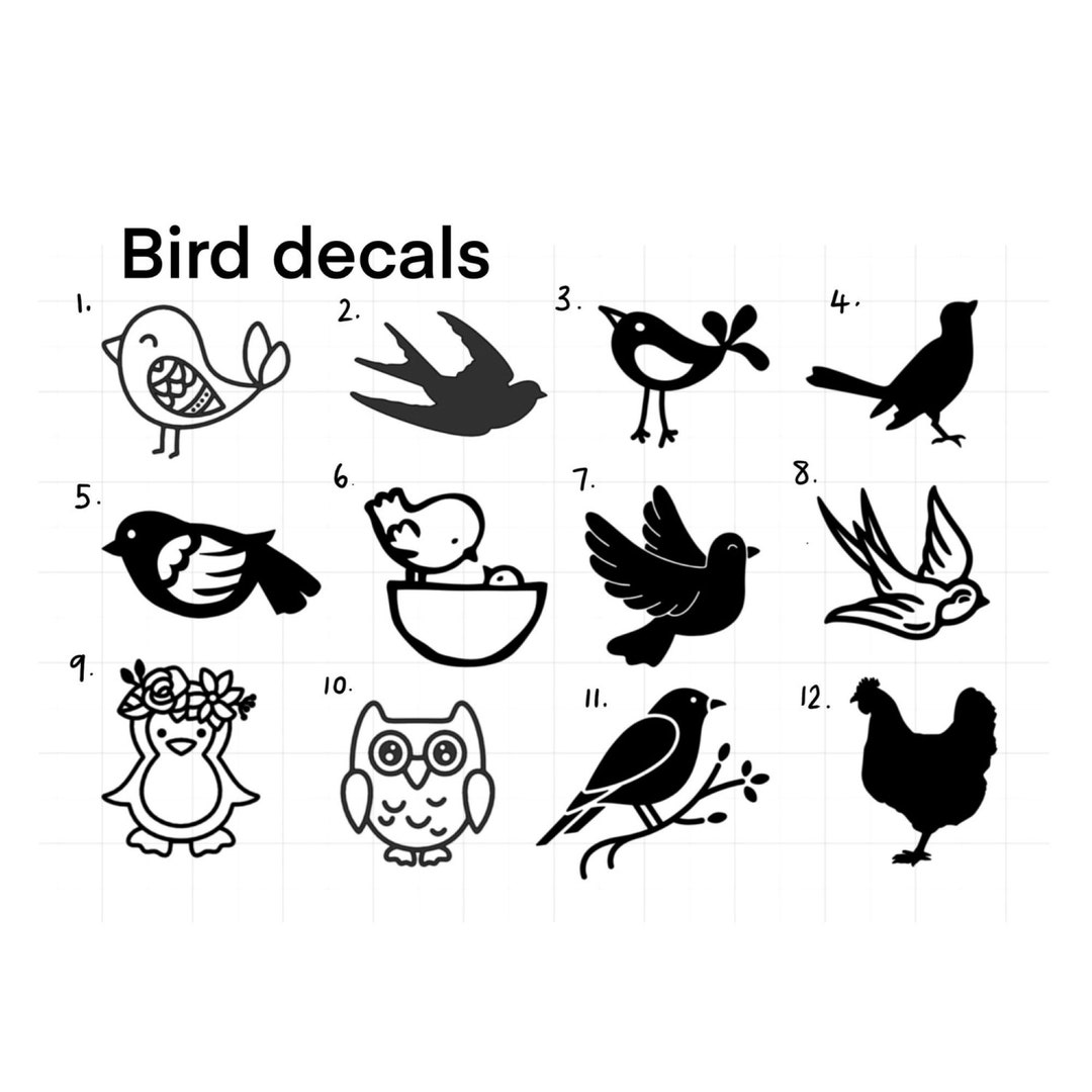 Bird Decals Vinyl Bird Stickers Vinyl Bird Decals Laptop Etsy