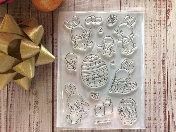 Clear Stamp Set, Easter Craft, Bunny Stamp, Chick Stamp, Cute Stamps, Card  Making Stamps, Clear Stamps for Journaling 