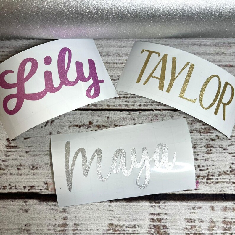 Beautiful Name Sticker Personalized Shimmer Vinyl Name Stickers, Waterproof Decals - Etsy ...