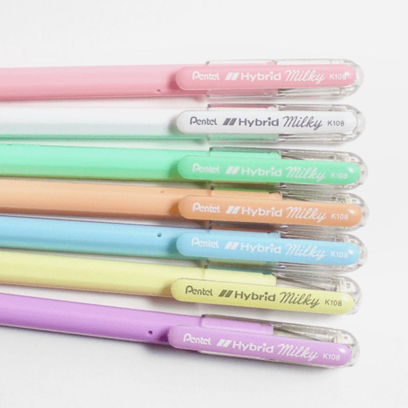 Pentel Milky Gel Pens Pastel Gel Pens Journaling Pens Etsy